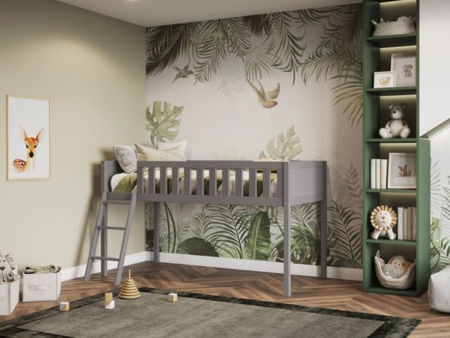 Flair Bea Shorty Mid Sleeper Cabin Bed in Grey - Size: Junior - image 1