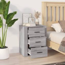 Berkfield Home Classic Bedside Cabinet Grey Sonoma 50x36x60 cm Engineered Wood - Size: 50 x 36 x 60 cm - thumbnail 1