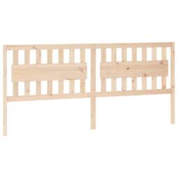 Berkfield Home Bed Headboard 205.5x4x100 cm Solid Wood Pine in Light Tan - thumbnail 1