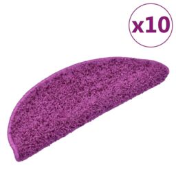 Berkfield Home Stair Mats 10 pcs 65x21x4 cm Violet in Purple - Size: Medium - thumbnail 2