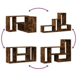 Berkfield Home TV Cabinets 2 pcs Smoked Oak 75x30x50 cm Engineered Wood in Brown - Size: 75 x 30 x 50 cm - thumbnail 9