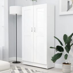 Berkfield Home Book Cabinet White 82.5x30.5x150 cm Engineered Wood - thumbnail 1