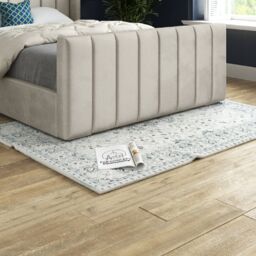 Casani Romano Straight Winged Upholstered Soft Velvet Bed Frame in Cream - Size: Super King - thumbnail 3