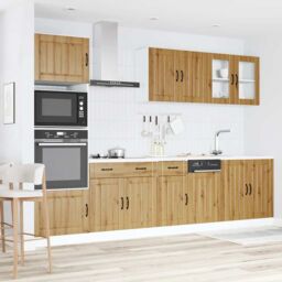 Berkfield Home 7 Piece Kitchen Cabinet Set Kalmar Artisan Oak Engineered Wood in Brown - thumbnail 3