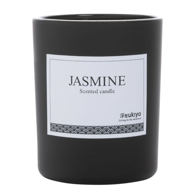 Ukiyo Jasmine Bamboo Scented Candle in Black - image 1