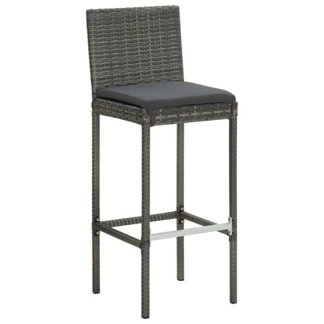 Berkfield Home Decorative 5 Piece Garden Bar Set with Cushions Poly Rattan Grey - image 1