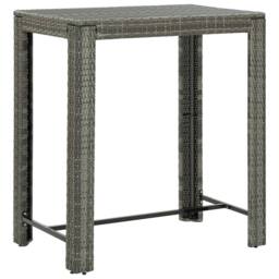 Berkfield Home Decorative 5 Piece Garden Bar Set with Cushions Poly Rattan Grey - thumbnail 7