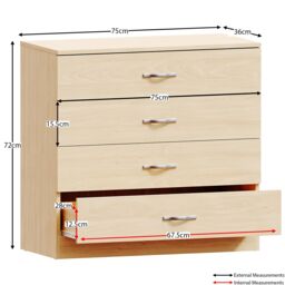 Home Discount Vida Designs 3Pc Bedroom Set 3Bedside, 4 Drawer Chest, Mirror Wardrobe in Brown - thumbnail 6