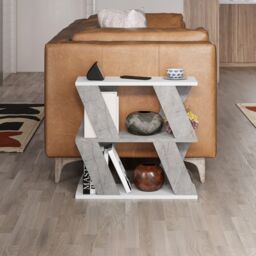 Decortie 'Lazena' Modern 3-Tier Side Coffee Table 55.4cm - Storage End Table in Natural White - Size: 1 Pack - thumbnail 2