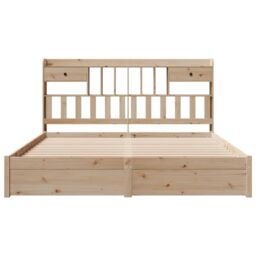 Berkfield Home Bookcase Bed without Mattress 180x200cm Super King Solid Wood Pine in Brown - thumbnail 4