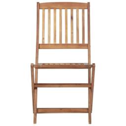 Berkfield Home Folding Outdoor Chairs 4 pcs Solid Acacia Wood in Brown - thumbnail 3