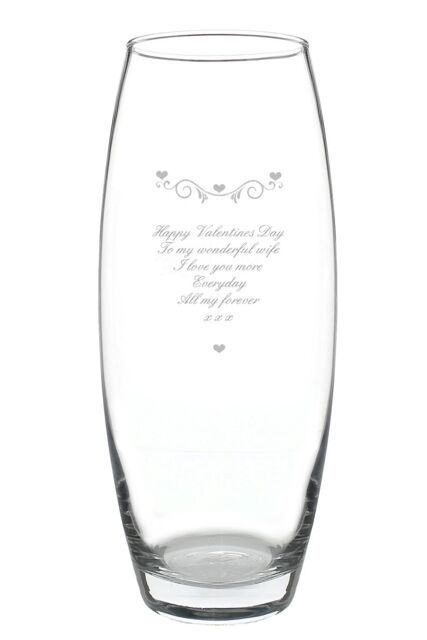 Personalised Memento Company Women's Personalised Hearts & Swirls Bullet Vase in Clear - image 1