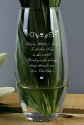 Personalised Memento Company Women's Personalised Hearts & Swirls Bullet Vase in Clear - thumbnail 4