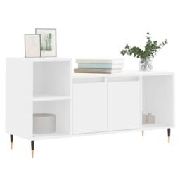 Berkfield Home TV Cabinet White 100x35x55 cm Engineered Wood - Size: 100 x 35 x 55 cm - thumbnail 3