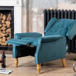 Artemis Home Annapoli Recliner Armchair in Teal - thumbnail 3
