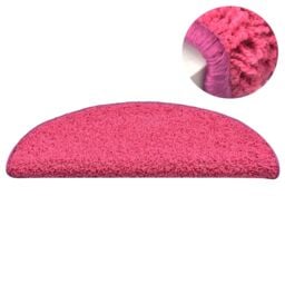 Berkfield Home Carpet Stair Treads 15 pcs Pink 56x17x3 cm - Size: Medium - thumbnail 4