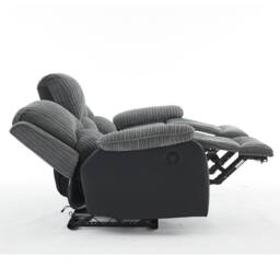 FURNITURE ONE Electric Reclining Sofa, Corduroy Fabric Recliner Sofa - 3 Seater in Grey - Size: 1 Pack - thumbnail 4