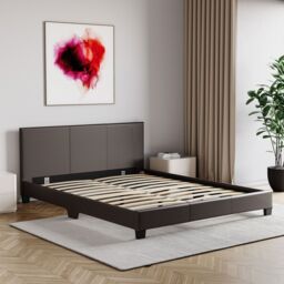 Home Discount Vida Designs Lisbon King Size Faux Leather Bed Frame UKFR Fabric in Brown - thumbnail 8