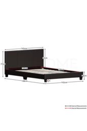 Home Discount Vida Designs Lisbon King Size Faux Leather Bed Frame UKFR Fabric in Brown - thumbnail 2