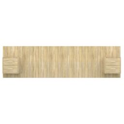 Berkfield Home Bed Headboard with Cabinets Sonoma Oak Engineered Wood in Brown - thumbnail 4