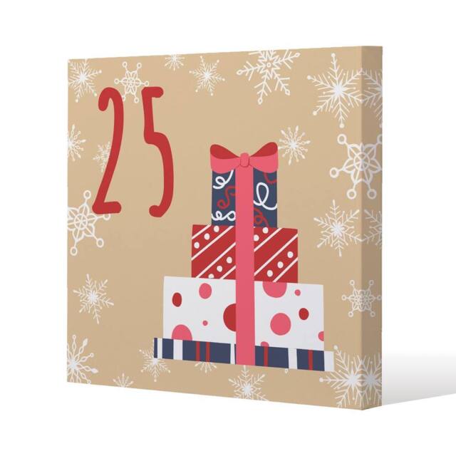 Benjamin Tate Design Advent calendar 25 days of christmas (canvas) / 90 x 90 x 4cm in Natural - Size: 90 x 90 x 4 cm - image 1