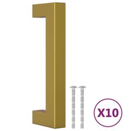 Berkfield Home Cabinet Handles 10 pcs Gold 96 mm Stainless Steel - thumbnail 2