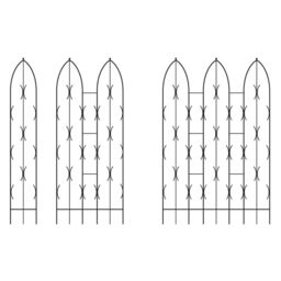 Poppyforge Triple Gothic Screen - Decorative Garden Screen, Plant Support in Black - thumbnail 4
