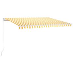 Berkfield Home Manual Retractable Awning with LED 450x350 cm Yellow & White - thumbnail 2