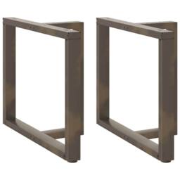 Berkfield Home Modern Dining Table Legs T-Shaped¬†2 pcs Natural Steel 90x35x(72 in Dark Grey - thumbnail 2