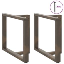 Berkfield Home Modern Dining Table Legs T-Shaped¬†2 pcs Natural Steel 90x35x(72 in Dark Grey - thumbnail 4