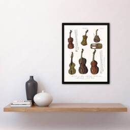 "Artery8 Violin Viola Cello Encyclopedia Londinensis Framed Wall Art Print in White - Size: W12"" x H16""" - thumbnail 4