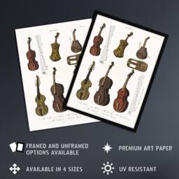 "Artery8 Violin Viola Cello Encyclopedia Londinensis Framed Wall Art Print in White - Size: W12"" x H16""" - thumbnail 2
