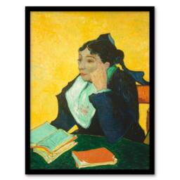 Artery8 Vincent van Gogh Framed Wall Art Print Madame Joseph Michel Ginoux in Yellow - Size: A4 - thumbnail 1