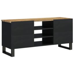 Berkfield Home TV Cabinet 100x33x46 cm Solid Wood Mango&Engineered Wood in Brown - Size: 100 x 33 x 46 cm - thumbnail 4