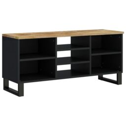 Berkfield Home TV Cabinet 100x33x46 cm Solid Wood Mango&Engineered Wood in Brown - Size: 100 x 33 x 46 cm - thumbnail 2