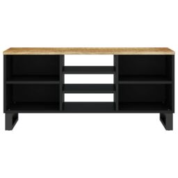 Berkfield Home TV Cabinet 100x33x46 cm Solid Wood Mango&Engineered Wood in Brown - Size: 100 x 33 x 46 cm - thumbnail 3