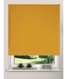 New Edge Blinds Thermal Blackout Roller Blinds 175cm Drop x Width 120cm Ochre in Burnt Orange - Size: 75 cm width x 175 cm drop