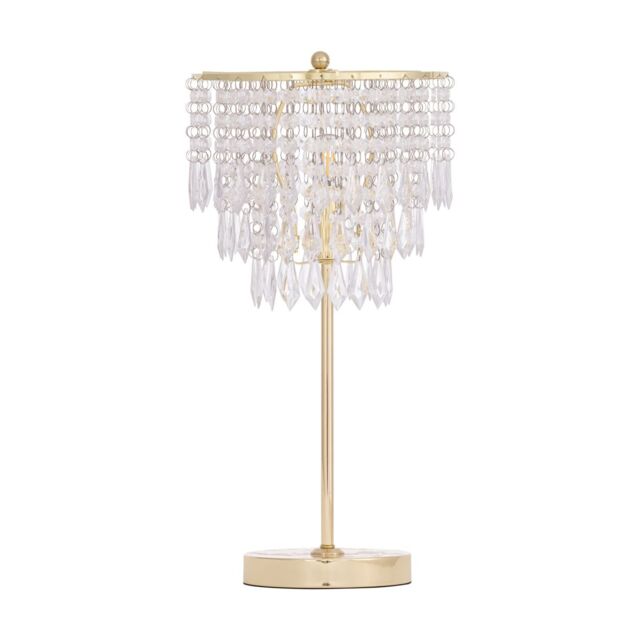 First Choice Lighting Cascada - Gold & Acrylic Crystal Jewelled Table Lamp - image 1