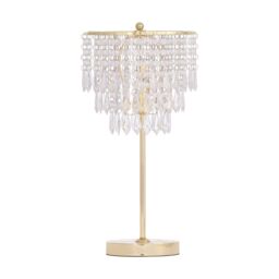 First Choice Lighting Cascada - Gold & Acrylic Crystal Jewelled Table Lamp - thumbnail 1