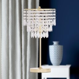 First Choice Lighting Cascada - Gold & Acrylic Crystal Jewelled Table Lamp - thumbnail 6