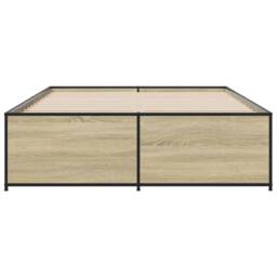Berkfield Home Durable Bed Frame without Mattress Sonoma Oak 120x200 cm in Light Tan - Size: Small Double - thumbnail 4