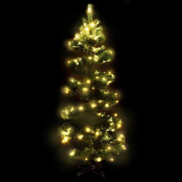 Berkfield Home Swirl Pre-lit Christmas Tree with Stand Green 150 cm PVC - image 1