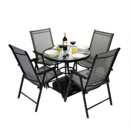 Luxury Living 5 Piece table & chairs garden Bistro Dining Set in Black