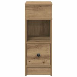 Berkfield Home Bedside Cabinet with Drawer Artisan Oak 25x31x66 cm in Brown - Size: 25 x 31 x 66 cm - thumbnail 4