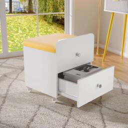 KORVIXA Yellow Vanity Stool with Storage Padded Seat - Size: 1000 Pieces - thumbnail 4