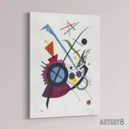 "Artery8 Violet Abstract Painting Wassily Kandinsky Canvas Wall Art Print in White - Size: W12"" x H16""" - thumbnail 2