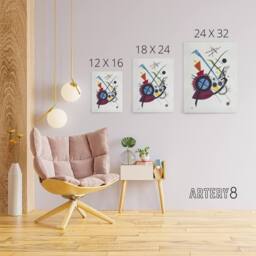 "Artery8 Violet Abstract Painting Wassily Kandinsky Canvas Wall Art Print in White - Size: W12"" x H16""" - thumbnail 4