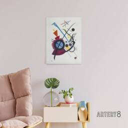 "Artery8 Violet Abstract Painting Wassily Kandinsky Canvas Wall Art Print in White - Size: W12"" x H16""" - thumbnail 3