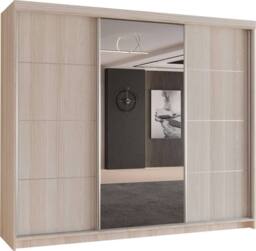 Sliding Wardrobes 4U Modern 3 Door Sliding Wardrobe-Bedroom cabinet 250cm x 217cm in Light Oak - Size: 250 cm x 217 cm - thumbnail 2