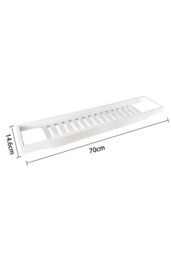 Living and Home Bamboo Bath Tray Bathtub Caddy for Bathroom Classic in White - thumbnail 4